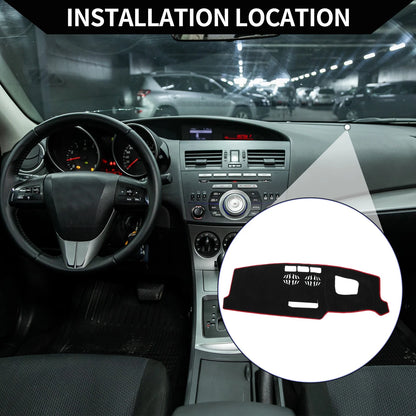 Dashboard Cover Mat for Mazda CX-5 2016-2024 Protector Black Red 1 Set