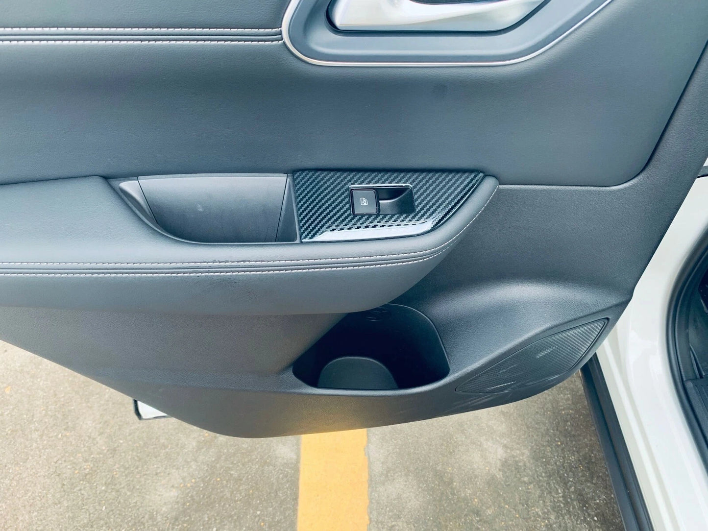 Window Lift Switch Cover for Nissan Rogue (2021-2023) Carbon Fiber Steel Panel