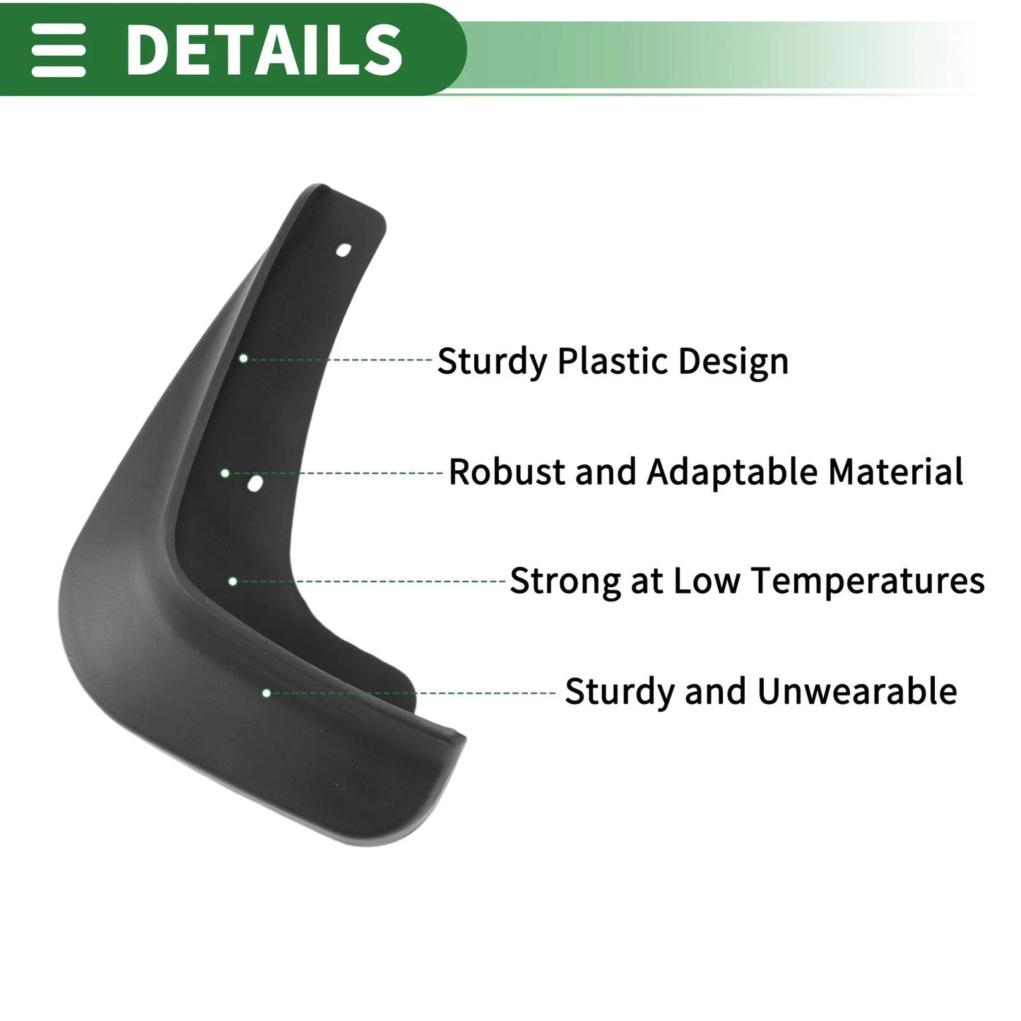 Mud Flaps Splash Guards 1 Set for Mitsubishi Lancer EX (2010-2016)