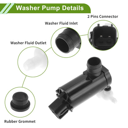 Windshield Washer Pump w/Grommet for Kia Sedona EX, L, LX, SX 3.3L (2006-2014)