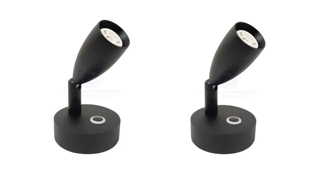 Caravan Boat Reading Lights LED 10-30V Black Aluminum with USB Port Pair