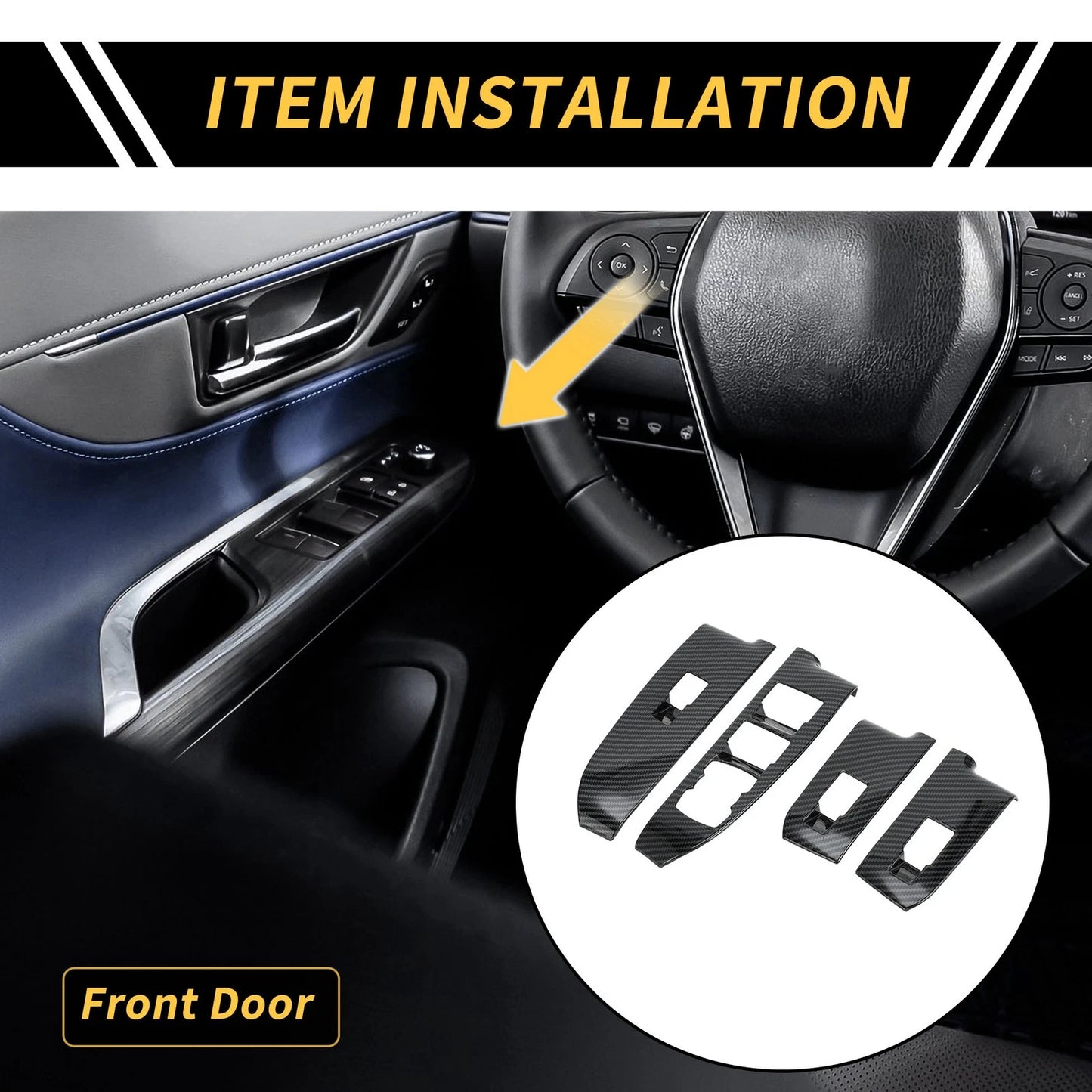 Carbon Fiber Front Door Window Switch Panel Set for Ford Maverick (2022-2024)