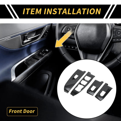 Carbon Fiber Front Door Window Switch Panel Set for Ford Maverick (2022-2024)