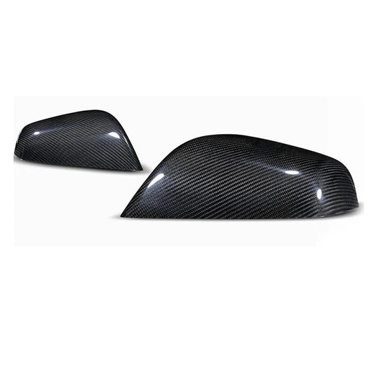 100% Carbon Fiber Stick-on Side Mirror Caps Cover For Tesla Model S 2012-2019