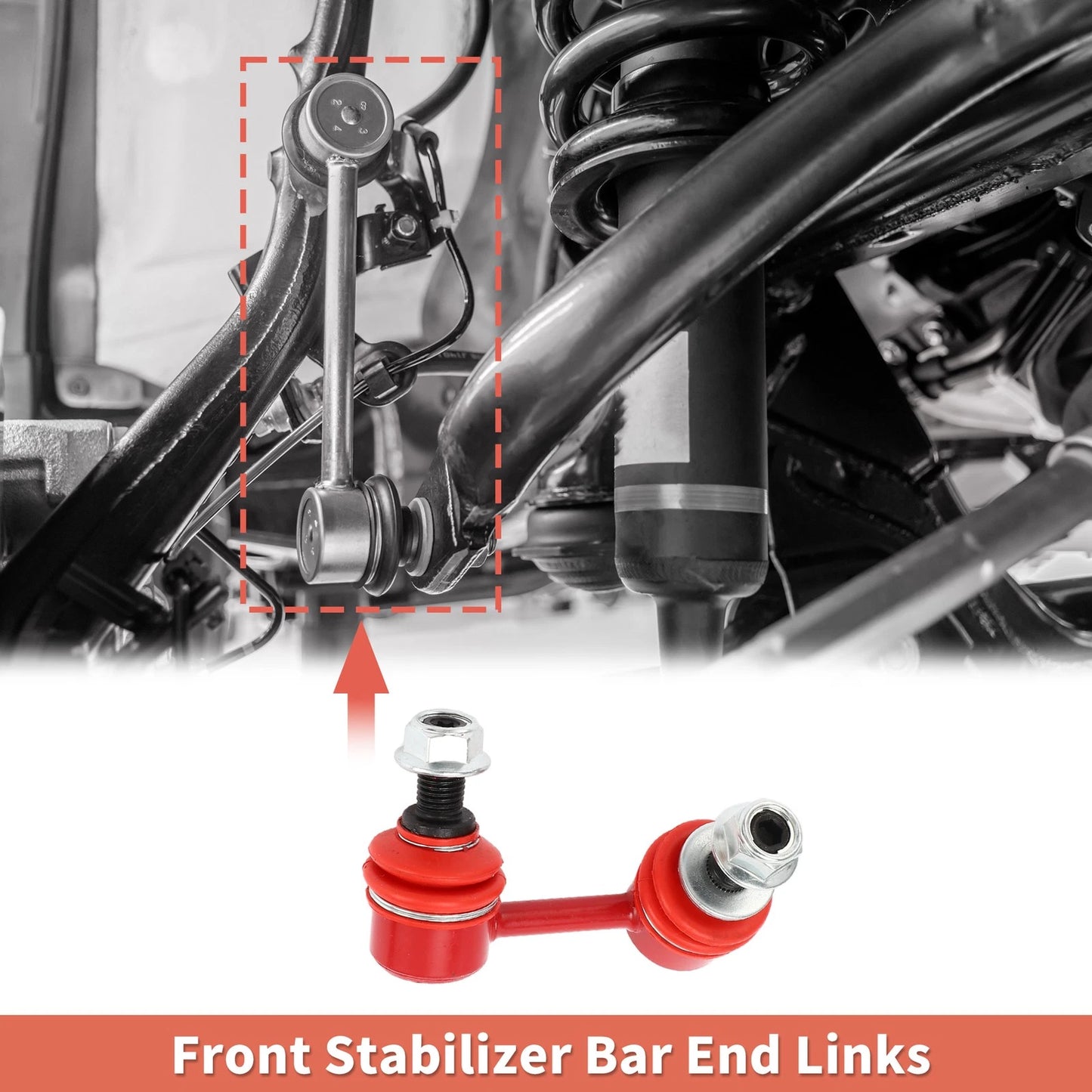 2pcs Front Sway Bar Links Stabilizer Links for Toyota Tacoma (2001–2004)