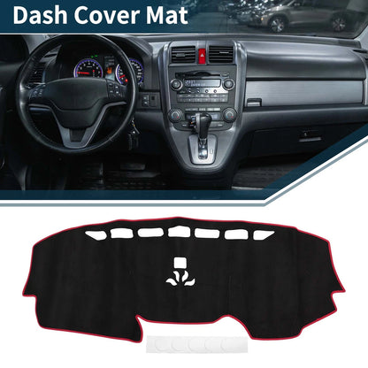 Dashboard Cover Mat for Honda CR-V 2017-2022 Sun Protector Black Red