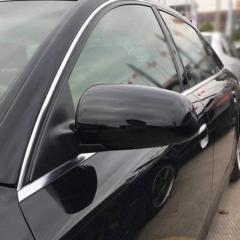 Gloss Black Rearview Side Mirror Caps Covers 2 x for Audi A3 S3 A4 S4 (2005-2008)