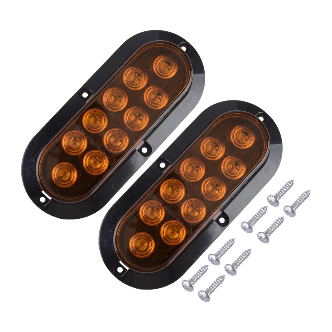 4Pcs 10LED Oval Truck Trailer Turn Signal Tail Reverse Brake Lights