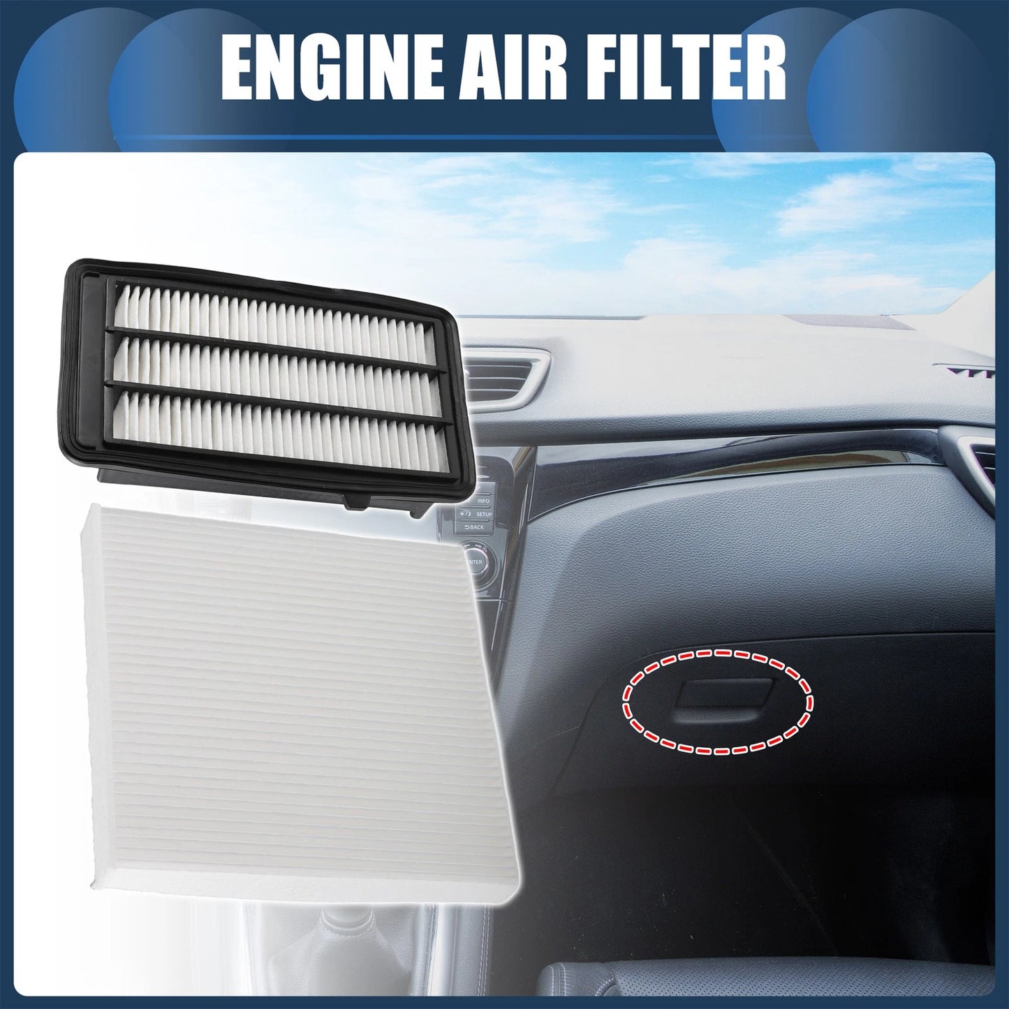 Engine Air Filter 1 Set for Honda Civic CR-V 1.5L (2016-2021)