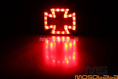 Chrome LED Brake Tail Light for Harley Chopper Motorcycle 79-23