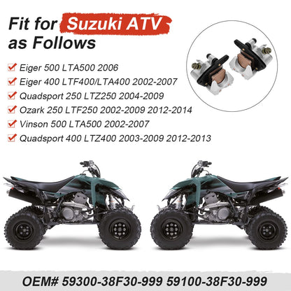 Front Brake Calipers & Pads for Suzuki Quadsport Z400 (2003–2013)