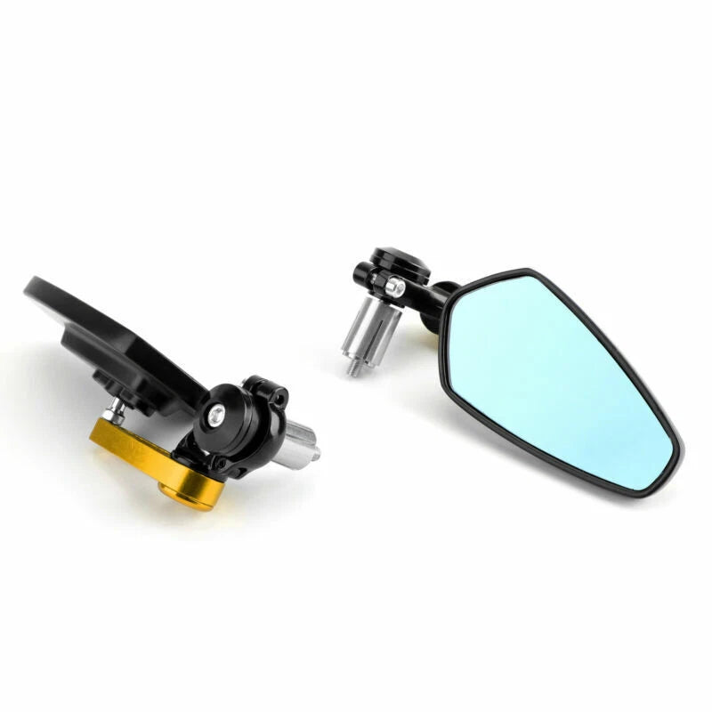 1 Pair 7/8" Gold Handlebar End Mirrors for Universal Motorcycle