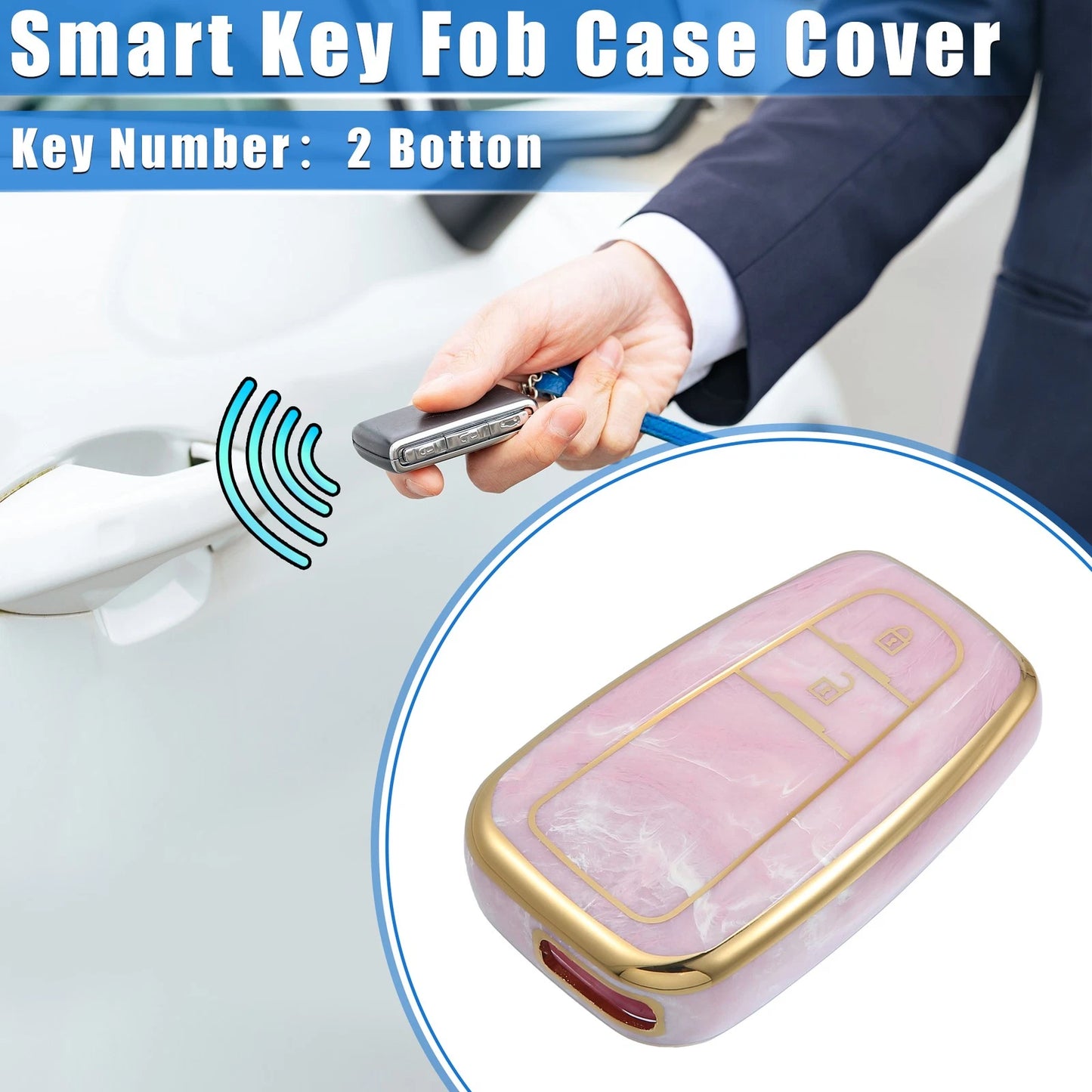 2 x Button Remote Smart Key Fob Cover Case for Toyota Prius (2006–2022)
