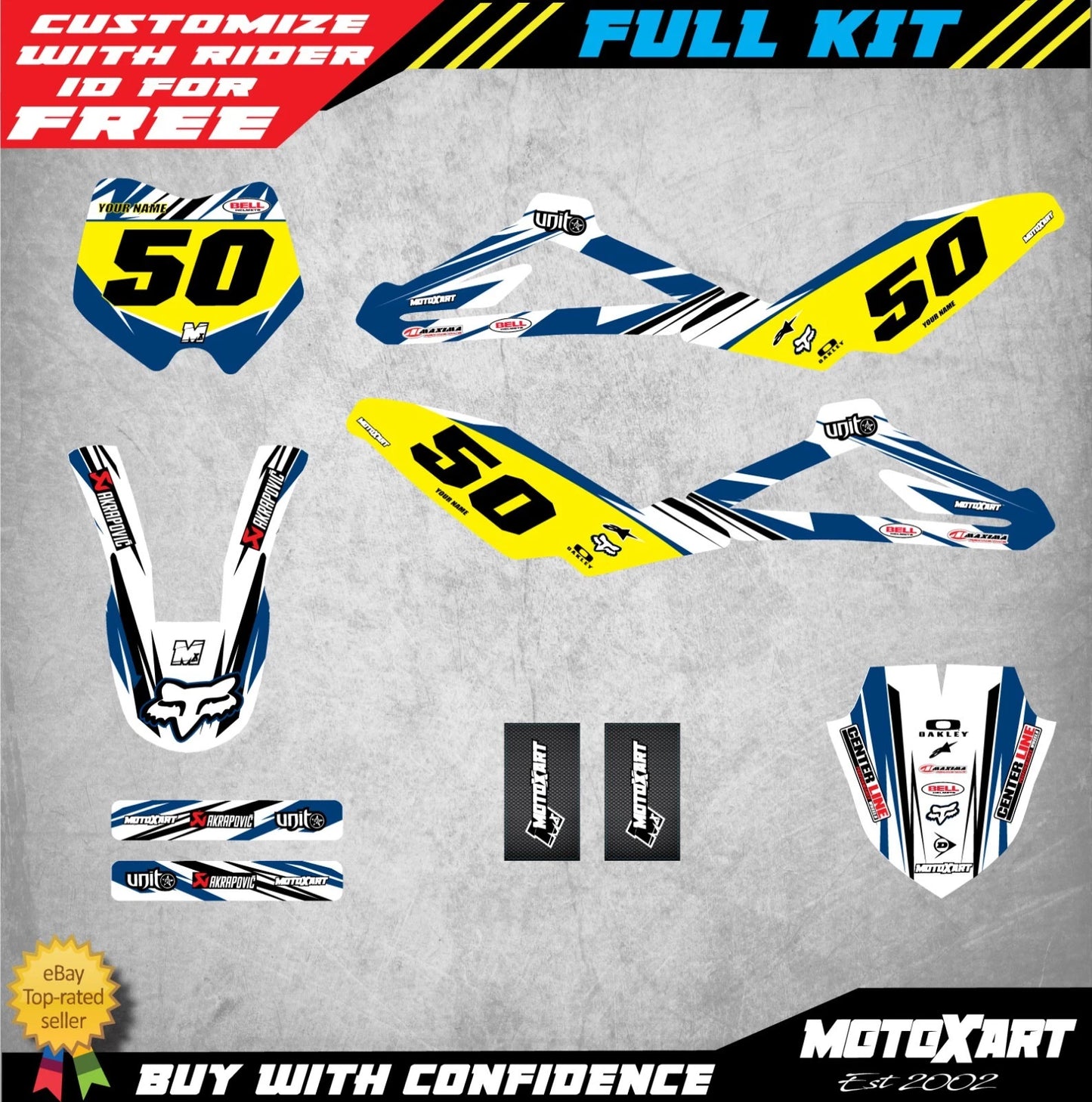 Custom Graphics Full Kit for Husqvarna CR 50 (2011-2016) DIGGER STYLE Decals