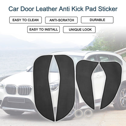 Car Door Leather Anti Kick Pad Sticker for BMW X1 (2011-2015) 1 Set Black