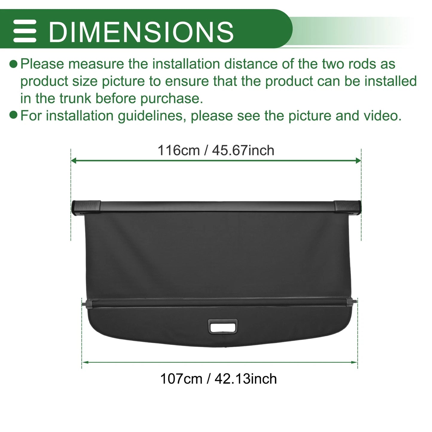 Cargo Cover for Toyota Prius (2016-2022) Gloss Black