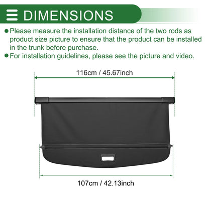 Cargo Cover for Toyota Prius (2016-2022) Gloss Black