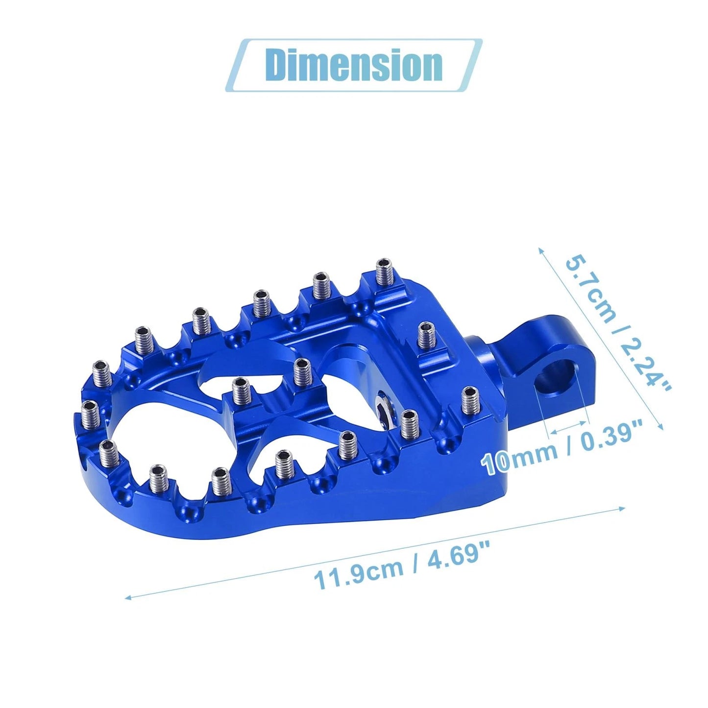 Pair Wide Foot Peg 360 Rotating Aluminum Alloy Footpeg Blue for Motorcycle