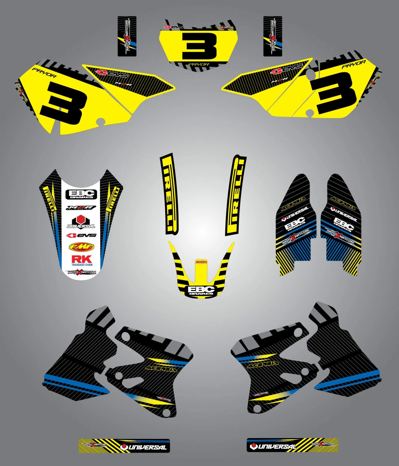 Custom Graphic Kit - Factory Style for Suzuki DRZ 400 (2000-2014)