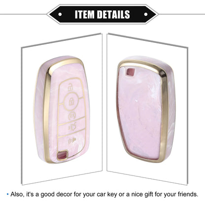 Key Fob Cover for Ford Smart Key 5 Button - Durable TPU Pink