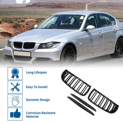 Gloss Black Front Kidney Grille for BMW E90 2005-2008 4 Door (2005-2008)
