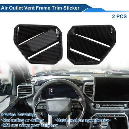 Air Condition Outlet Vent Trim Cover Frame Carbon Fiber Black for Toyota Tundra