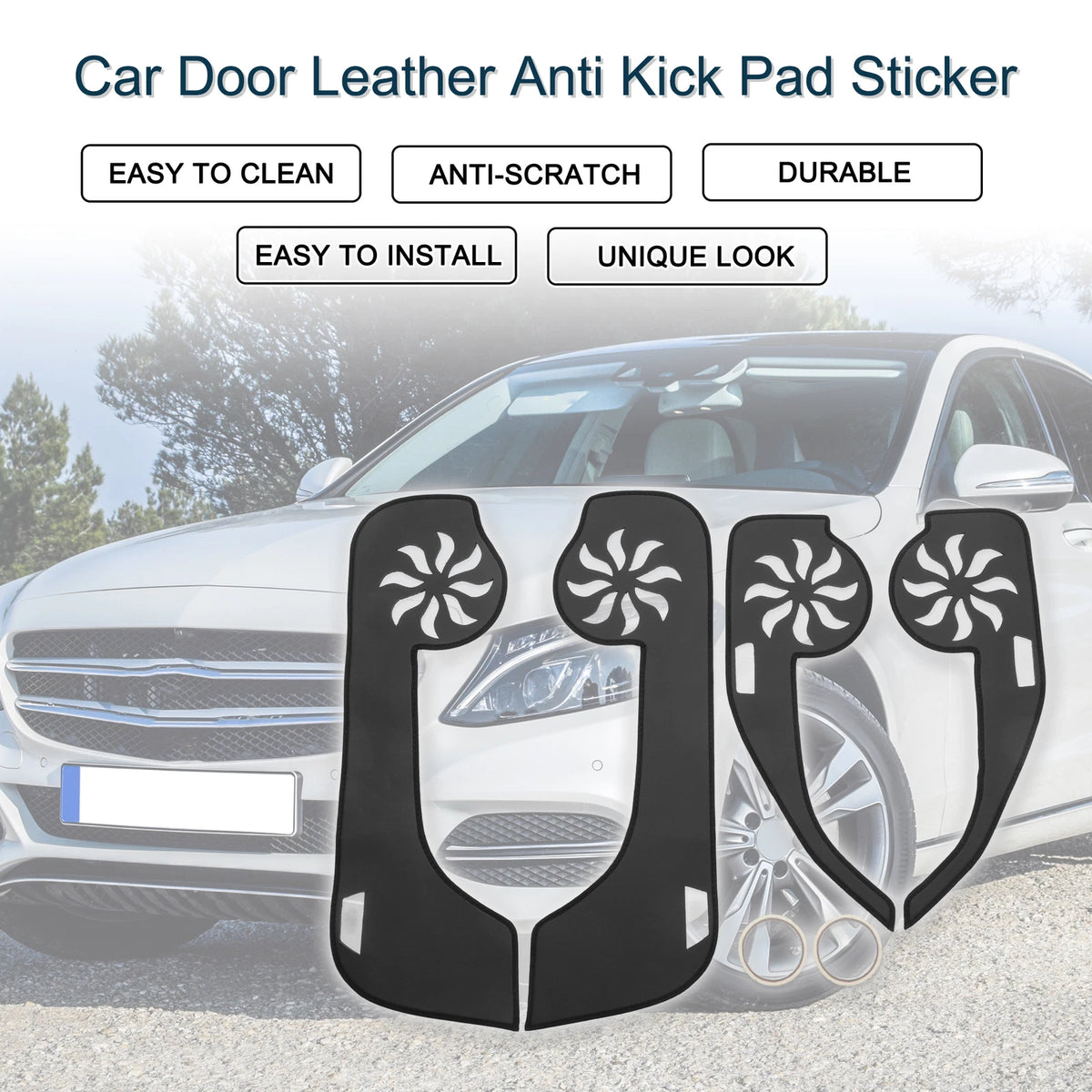 Car Door Leather Anti Kick Pad Sticker for Mercedes-Benz C Class (2011)