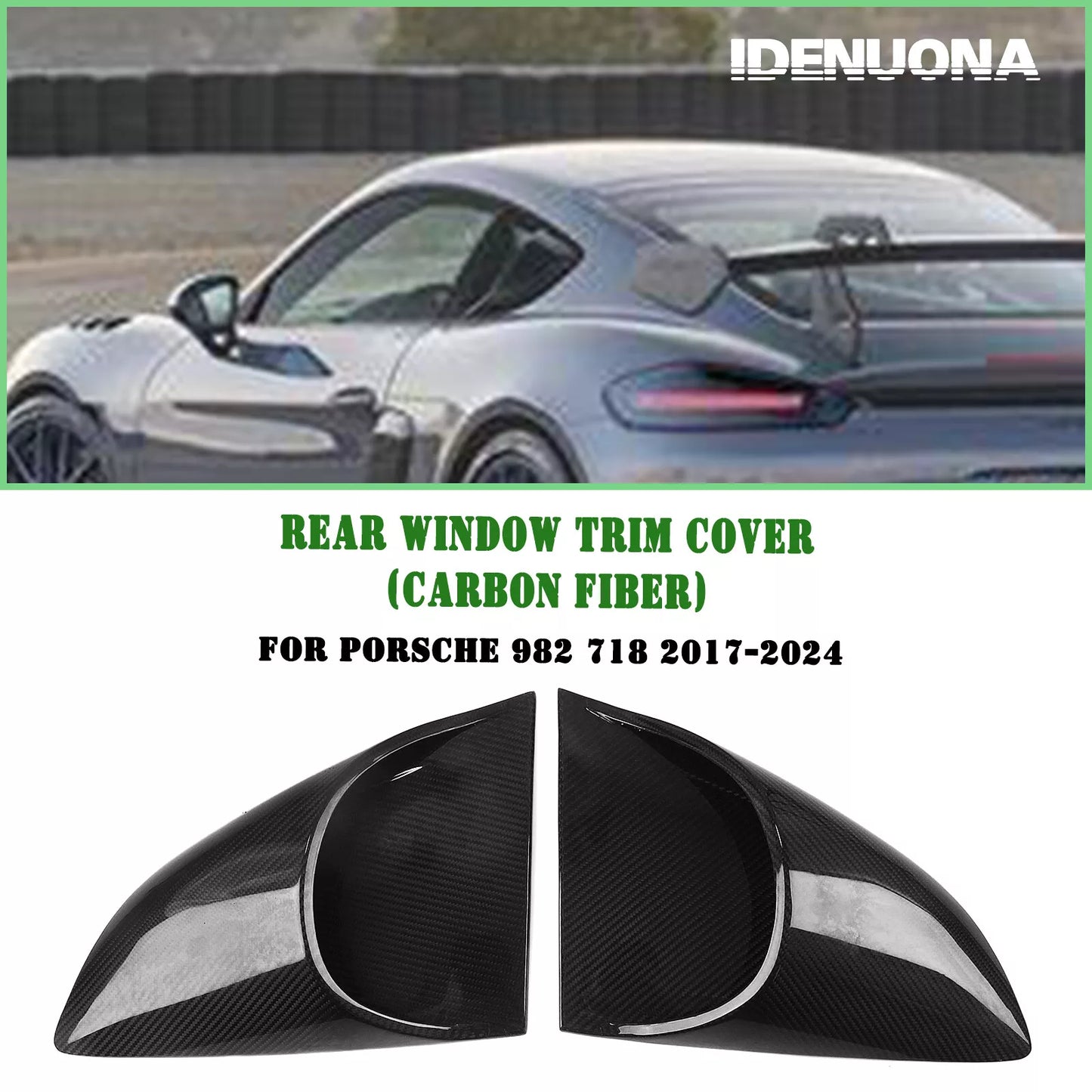 Rear Side Window Louver Cover for Porsche 982 718 (2017-2024) Carbon Fiber