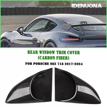 Rear Side Window Louver Cover for Porsche 982 718 (2017-2024) Carbon Fiber