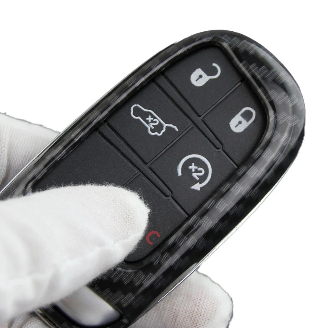 Carbon Fiber Style Key Fob Case Cover for Dodge Charger, Jeep Cherokee