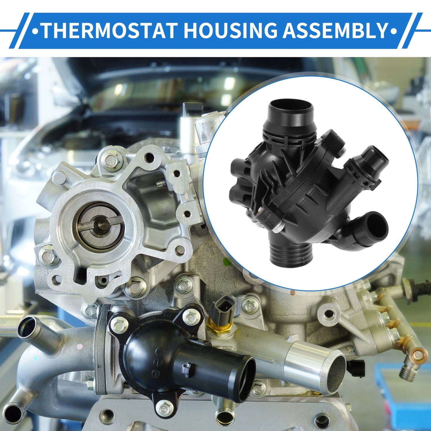 Engine Coolant Thermostat Housing for BMW E70 E71 X5 X6 (2007-2010)