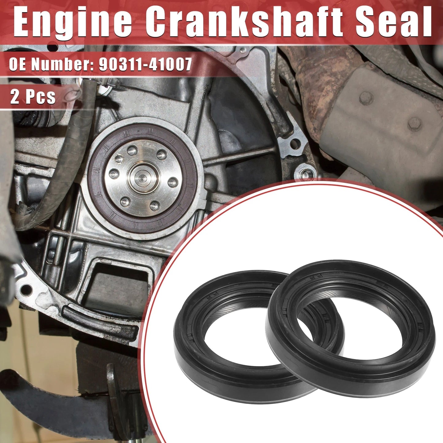 2 x Engine Crankshaft Seals for Toyota 4Runner, Lexus (1987-2018)