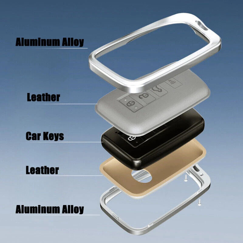Aluminum Alloy Leather Key Fob Case Cover for Lexus IS (2014–2023)