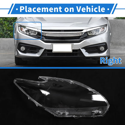1 Pcs Car Front Right Headlight Lens Cover for Toyota Prius (2010–2012)