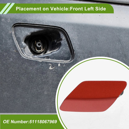 Front Left Washer Nozzle Cover Cap for BMW 320i Red (2013 - 2018)