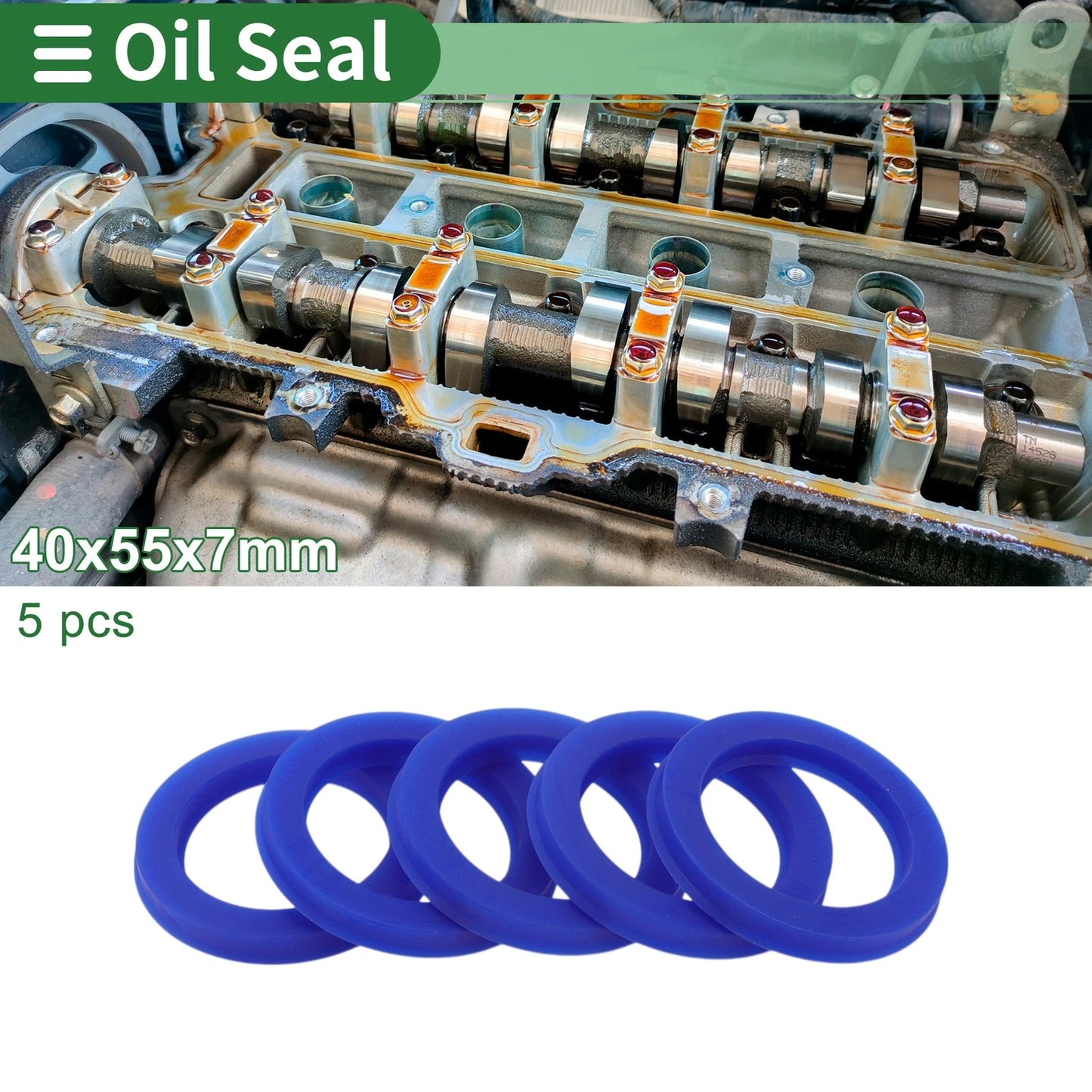 Oil Seal / 40x55x7mm / Rotary Shaft Seal TPU High Pressure Blue 5 Pcs