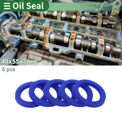 Oil Seal / 40x55x7mm / Rotary Shaft Seal TPU High Pressure Blue 5 Pcs