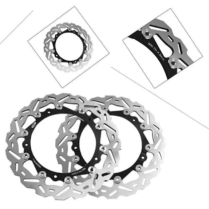 Black Front Brake Disc Rotors for BMW S1000R, S1000RR (2010-2015)