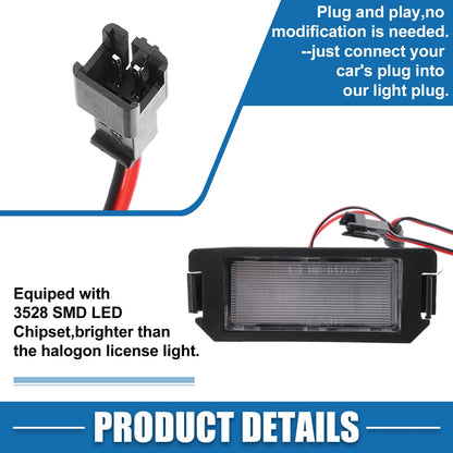White LED License Plate Light Assembly  for Hyundai