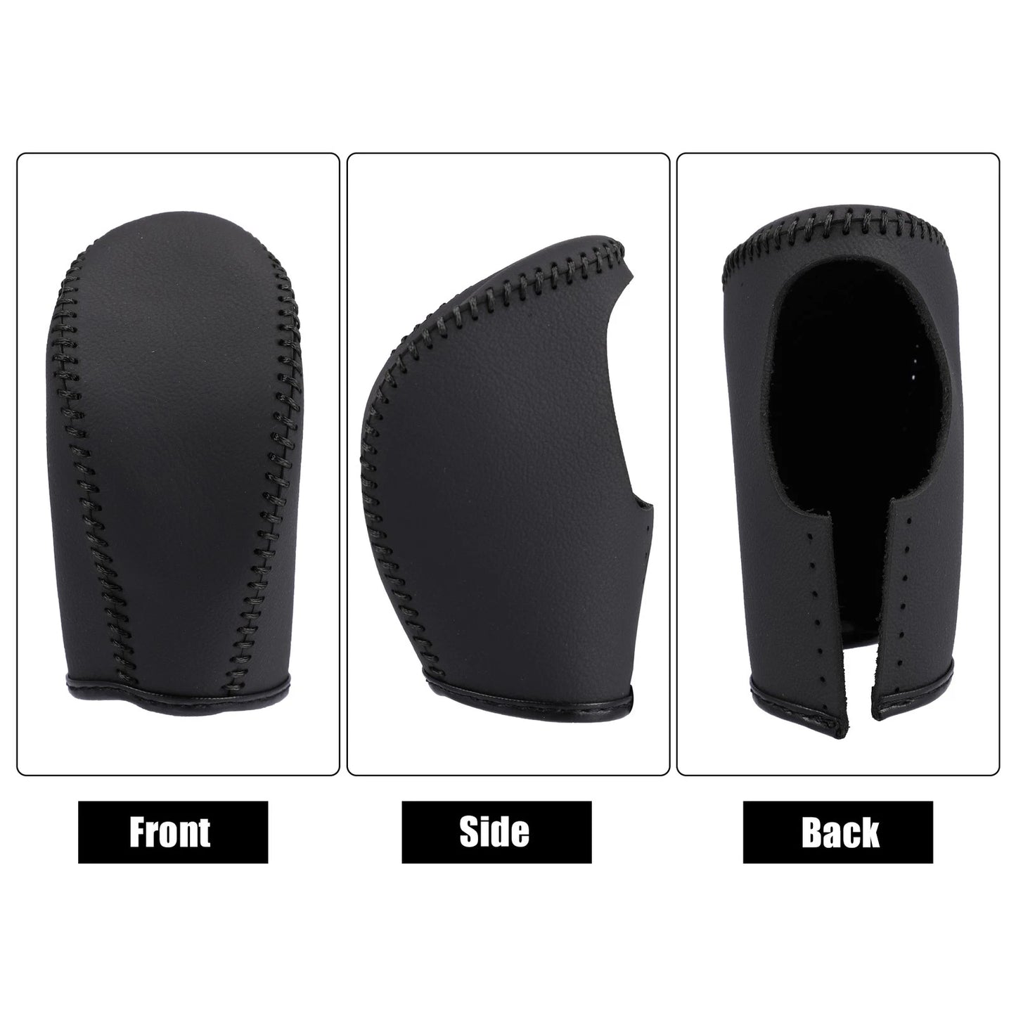 Black Faux Leather Gear Shift Knob Cover for Nissan Rogue Sport (2017-2022)
