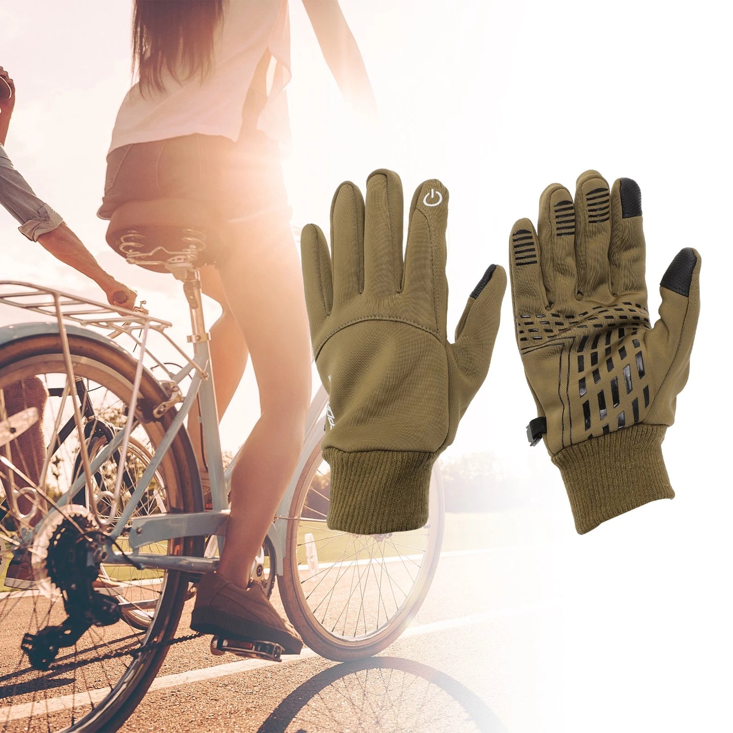 Glove XL Breathable Full-Finger Polyester Outdoor Glove for Motorcycle