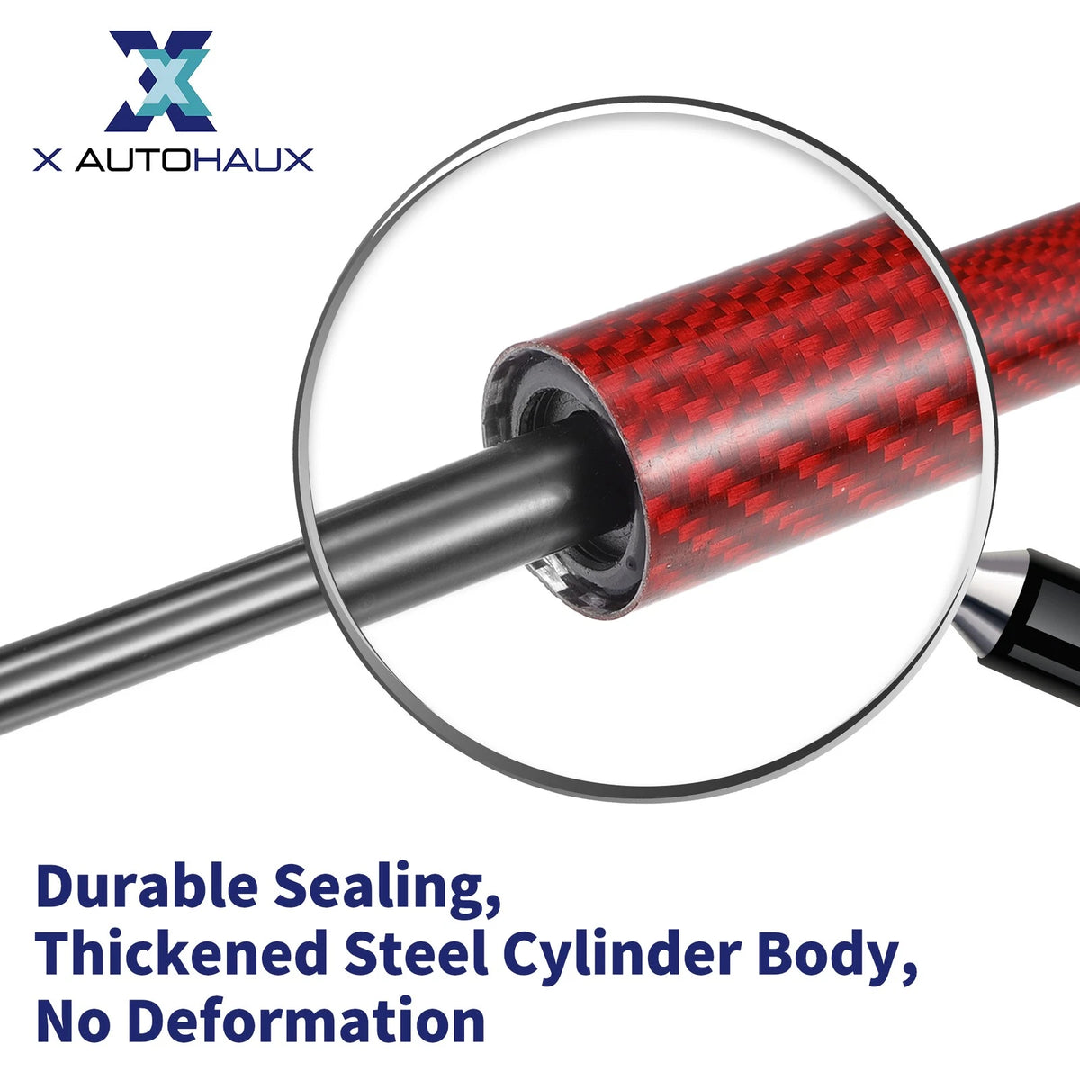 Front Hood Lift Supports for Jeep Wrangler (JK) 2007-2018 Red