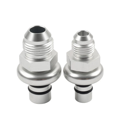 Silver Straight Fuel Rail Fitting Adapter Kit for Ford Mustang (1986-1998)