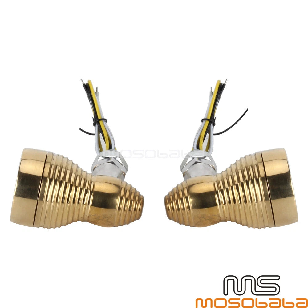 10mm Brass Turn Signal Lights for Harley Dyna FXDB (2006-2017)