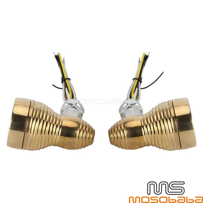 10mm Brass Turn Signal Lights for Harley Dyna FXDB (2006-2017)