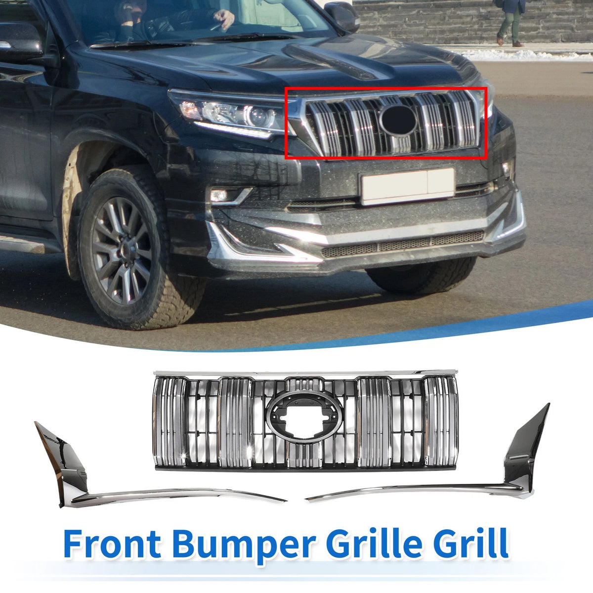 Upper Bumper Grille for Toyota Land Cruiser Prado (2017-2020)