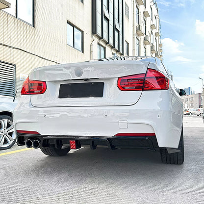 Rear Bumper Diffuser Lip w/ Lights for BMW F30 M Sport (2013-2019)