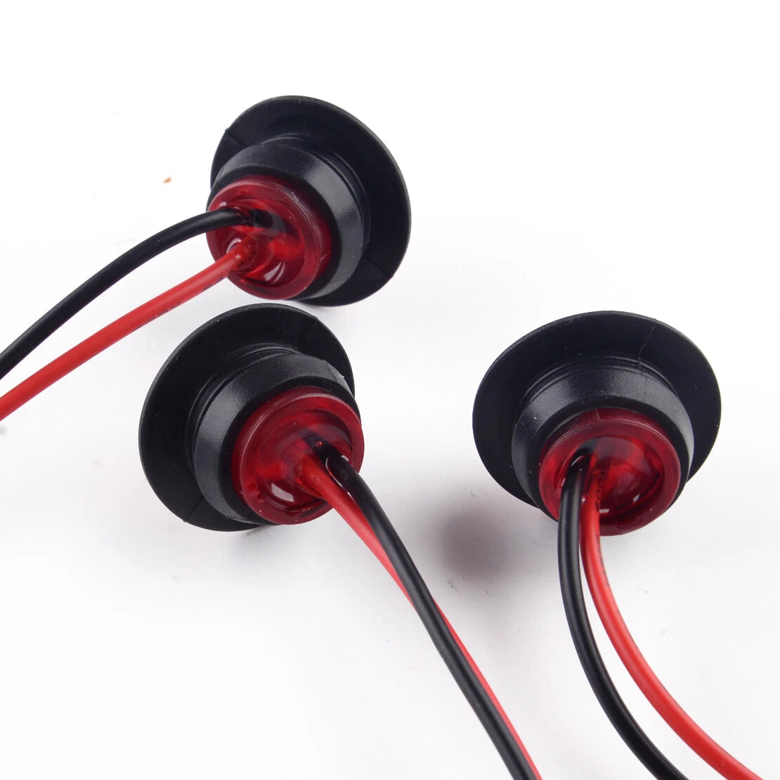 3/4" Red Round LED Side Marker Lights (2) for Car Truck Trailer