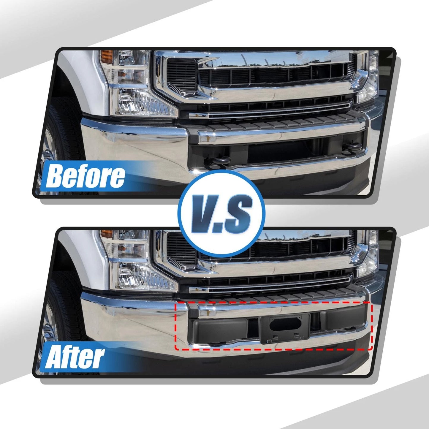 Bumper Guards Pads License Plate Frame Bracket for Ford F-150 (2009-2014)