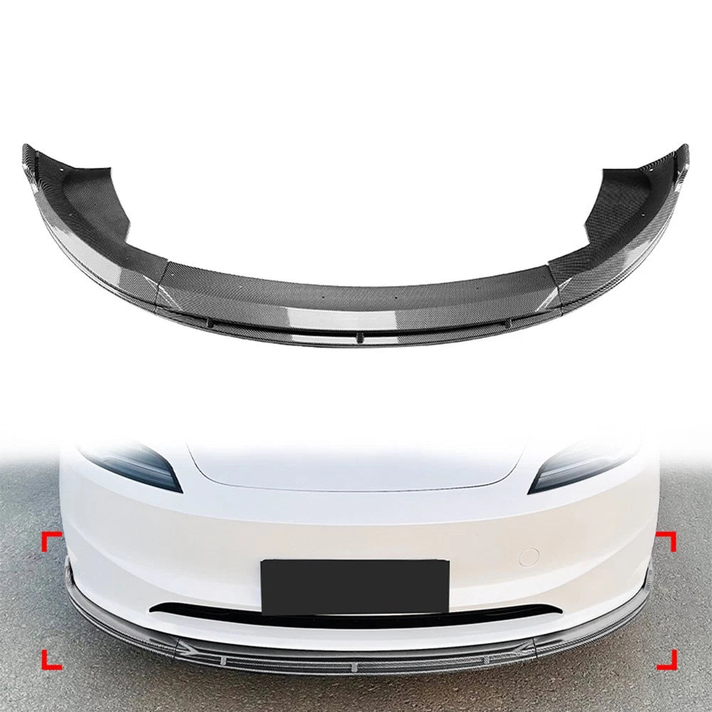Carbon Black Front Bumper Splitter Lip for Tesla Model 3 (2024-2025)